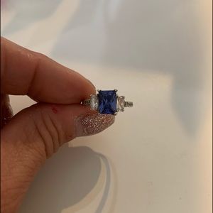 Tanzanite and white sapphire ring